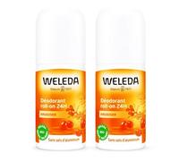 Weleda Deodorante a forma di olivello spinoso Roll-on 24H, confezione da 2 x 50 ml
