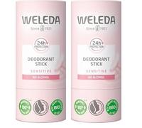 Weleda Deodorante Stick 24h Sensitive, Deodorante solido per 24h di protezione, formula senza alcool, 100% di origine naturale (1x50g) (Confezione da 2)