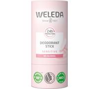 Weleda Deodorante Stick 24h Sensitive, Deodorante solido per 24h di protezione, formula senza alcool, 100% di origine naturale (1x50g)