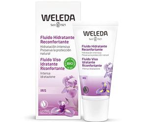 Weleda Fluido Idratante Iris, idrata e regola l'equilibrio idrolipidico, con radice di iris bio, olio di jojoba bio e distillato di hamamelis, per pelli normali e miste (1x30 ml)