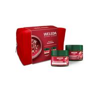 Weleda Kit Rituale viso Melograno, routine rassodante con Crema Giorno e Crema Notte melograno, idea regalo con pochette inclusa (2 creme x 40 ml)