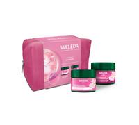 Weleda Kit Rituale viso Rosa Mosqueta, routine levigante per le prime rughe, con Crema Giorno e Crema Notte Rosa Mosqueta, idea regalo con pochette inclusa (2 creme x 40 ml)