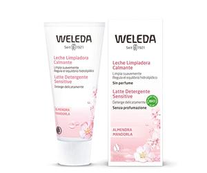 Weleda Latte Detergente Sensitive Mandorla, deterge la pelle in tutta dolcezza e la prepara a ricevere i trattamenti successivi, per pelli sensibili e a tendenza allergica(1x75 ml)