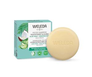 WELEDA Shampoo biologico solido, idratante e lucentezza - sapone naturale per capelli dall'aspetto sano con aloe vera, olio di cocco e proteine di canapa. Shampoo per capelli naturale senza siliconi