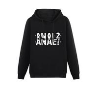 WELENAGA Men Long Sleeve Printed Hoodies Anal Hidden Message The Anal Hoody Sweatershirt Black 3XL