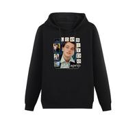 WELENAGA Men Long Sleeve Printed Hoodies Leonardo Dicaprio When Young Hoody Sweatershirt Black L