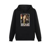 WELENAGA Men's Hugh Jackman Collage Long Sleeve Hooded Sweatshirt Black M
