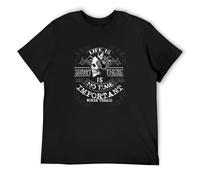WELENAGA Men's Life Is Short There's No Time Important Words Unsaid T-Shirts Black M