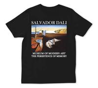 WELENAGA Men's Salvador Dali The Persistence of Memory Gift Black T-Shirts Black S