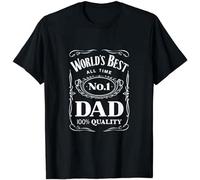 WELENAGA Men's World´S Best No. 1 Dad Daddy Father Gift Family Clothes Huspresent Sayings Quote Letters Printed Graphic Tee Tops Black T-Shirts Black XXL