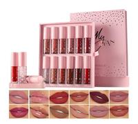 Welhammsae 12 Pezzi Lucidalabbra Set, Lunga Durata Antiaderente Impermeabile Liquido Lucidalabbra, Lip Gloss Set, Altamente Pigmentati Professionale Kit