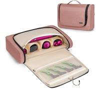 WELIDAY Custodia da viaggio compatibile con Dyson Airwrap Styler, organizer da viaggio portatile per arricciacapelli e attacco con tasche multiple (design aperto frontale, rosa)