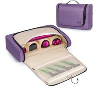 WELIDAY Custodia da viaggio compatibile con Dyson Airwrap Styler, organizer da viaggio portatile per arricciacapelli e attacco con tasche multiple (design aperto frontale, viola)