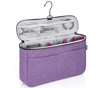 WELIDAY Custodia da viaggio compatibile con Dyson Airwrap Styler, organizer da viaggio portatile per arricciacapelli e attacco con tasche multiple (viola)