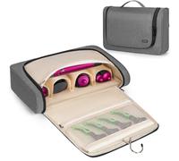 WELIDAY Custodia da viaggio compatibile con Dyson Airwrap Styler, organizer da viaggio portatile per arricciacapelli e attacco con tasche multiple (design aperto frontale, grigio)