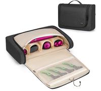 WELIDAY Custodia da viaggio compatibile con Dyson Airwrap Styler, organizer da viaggio portatile per arricciacapelli e attacco con tasche multiple (design aperto frontale, nero)