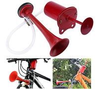 WElinks Campanello per bicicletta, in metallo, rosso, retrò, per montaggio a barra, campanello di allarme con pompa ad aria ultra forte
