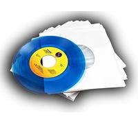 We'lite MC DAISON Compatibile 100 Pezzi Buste in Carta Bianca + VELINA AntiGraffio ANTISTATICA per Dischi 7" 45 Giri (Vinile Diametro 17 cm)