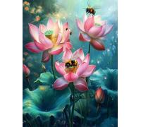 WELIWE 5D Diamond Painting Kit Di Adesivi Con Diamanti Fai Da Te Per Bambini E Adulti Principianti Perfetto Come decorazione della casa Ape di loto 40x50 cm