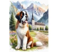 WELIWE 5D Diamond Painting Kit Di Adesivi Con Diamanti Fai Da Te Per Bambini E Adulti Principianti Perfetto Come decorazione della casa Castello di cani da pastore 40x50 cm