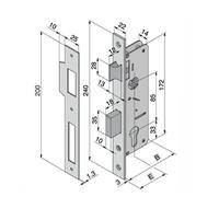 WELKA 015 SERRATURA INFILARE PER PORTE IN LEGNO ENTRATA MM. 30 - 35 - 40 - 45