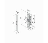 Welka 113.15009 Serratura per Profilati, 75x25 mm