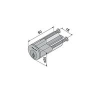 Welka 603.00.00 Cilindro Fisso, Diametro 25 mm