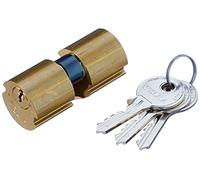 Welka 608.22.22.0 Cilindro tondo, Leva centrale, Finitura Ottone, 22 - 10 - 22 mm, Lunghezza totale: 54 mm, Diametro ø 25 mm, Distanza fissa tra A e B: 10 mm, Per serrature serie: 054/055/071/073/075