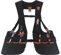 WELKINLAND Top-G - Gilet da uomo in pelle, elettricista, costruzione e falegnami con tasche multiple, colore: Nero -, Large