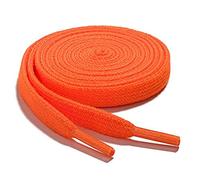 WELKOO lacci piatti, lacci durevoli in cotone 100%, 1 paio. Colori Arancione e lunghezza (150 cm x 8 mm). Compatibile con Nike, Adidas, Converse, Reebok, New Balance e molti altri.