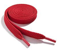 WELKOO lacci piatti, lacci durevoli in cotone 100%, 2 paia. Colori Rosso e lunghezza (120 cm x 8 mm). Compatibile con Nike, Adidas, Converse, Reebok, New Balance e molti altri.