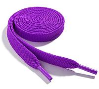 WELKOO lacci piatti, lacci durevoli in cotone 100%, 2 paia. Colori Viola e lunghezza (90 cm x 8 mm). Compatibile con Nike, Adidas, Converse, Reebok, New Balance e molti altri.