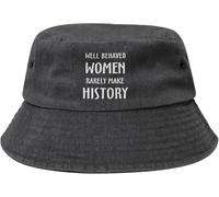 Well Behaved Women Rarely Make History Cappello Pescatore Portatile Cappelli Pesca per Uomini Donne, Spiaggia Campeggio Viaggio Moda Cappello A Secchiello