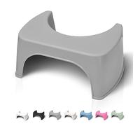 Well Care Sgabello Bagno Fisiologico Grigio - Poggiapiedi Adulti per WC - Sgabellino Squatty da Toilette - Panchetto contro la stitichezza - Plastica Riciclata