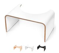 Well Care Sgabello Bagno Fisiologico Legno Bianco - Poggiapiedi Adulti per WC - Sgabellino Squatty da Toilette - Panchetto contro la stitichezza
