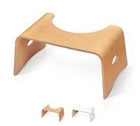 Well Care Sgabello Bagno Fisiologico Legno Verniciato - Poggiapiedi Adulti per WC - Sgabellino Squatty da Toilette - Panchetto contro la stitichezza