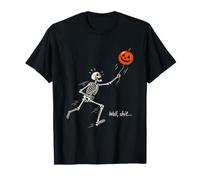 Well Funny Running Skeleton Halloween Pumpkin Maglietta