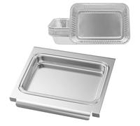 WELL GRILL Ciotole in alluminio e 10 vaschette antigoccia in alluminio per barbecue Weber Spirit II 200 e 300 Series Series, vassoi per barbecue Weber 6415, 67047, 15 x 22 cm
