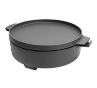 WELL GRILL Duo Dutch Oven,Set di accessori per barbecue a carbonella Weber da 47 cm e 57 cm, in ghisa 2 in 1, per Weber BBQ Gourmet System e la maggior parte delle griglie a gas, 7.25 l, colore: Nero