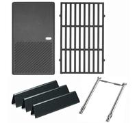 WELL GRILL Parti di ricambio per Weber Spirit 200 Series, 7635 guide aromatiche e bruciatori in acciaio inox e 44,5 cm 7637 in ghisa per barbecue a gas Spirit I & II E210 E220