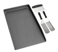 WELL GRILL Piastra grill in ghisa 44,5 x 26 cm, con spatola per barbecue Weber Spirit 210 e 310 serie, universale Plancha, accessorio per barbecue a gas e barbecue a carbonella