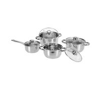 Well Home Batteria da cucina 8 pezzi in acciaio inox con fondo incapsulato
