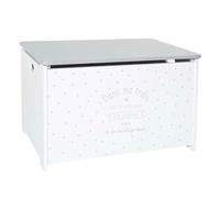 WELL HOME - Baule portagiochi per bambini in bianco e grigio 58 x 37,5 x 38 cm