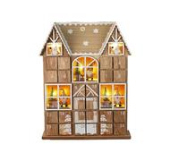 Well Home - Calendario dell'Avvento LED in legno compensato con set di scatole e luci