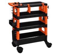 Well Home Carrello da trasporto 68 x 35 x 87,5 cm in nero e arancione