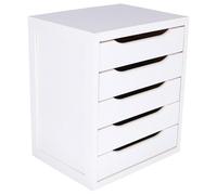 WELL HOME - Cassettiera a 5 cassetti, colore: bianco, 39 x 30 x 45 cm