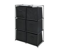 Well Home Cassettiera con 6 scomparti in metallo e ripiani non tessuti 68x35x102cm