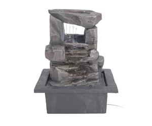 Well Home - Fontana d'acqua con 2 pietre e luci a LED, 22 x 19 x 28 cm