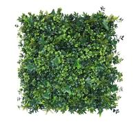 Well Home Giardino Verticale Artificiale, Pannello di Seto 100x100cm, Per Decorazione Interni ed Esterni - A Foglie Verdi Miste Realistiche