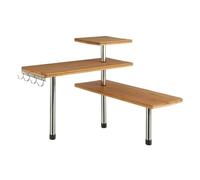 WELL HOME - Mensola angolare in bambù per cucina, compatto ed elegante, 45 x 43 x 38,5 cm